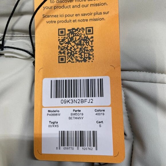 NEW SAVE THE DUCK Women's Parka Hooded Bethany Coat Size XXS Beige - Picture 5 of 7